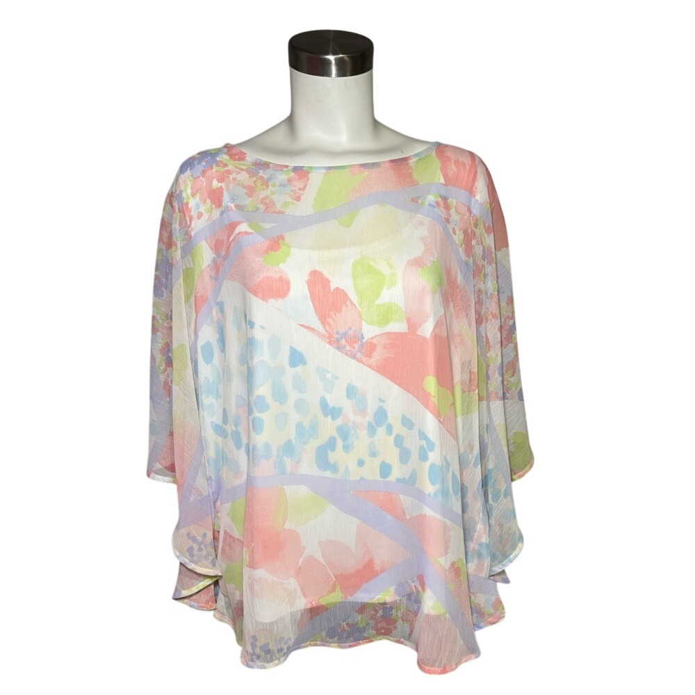 Ruby Red Women Size 1X Elegant Sheer Pastel Tunic with Camisole New with Tags